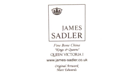 お皿の裏 メーカーロゴ：JAMES SADLER Kings & Queens QUEEN VICTORIA �T Dish：ジェームズ・サドラー キング ＆ クイーン ヴィクトリア女王 皿