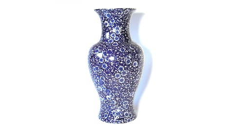 イギリス ブルーキャリコの花瓶：BLUE CALICO VASE