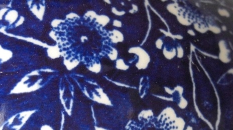 イギリス ブルーキャリコの花瓶：BLUE CALICO VASE